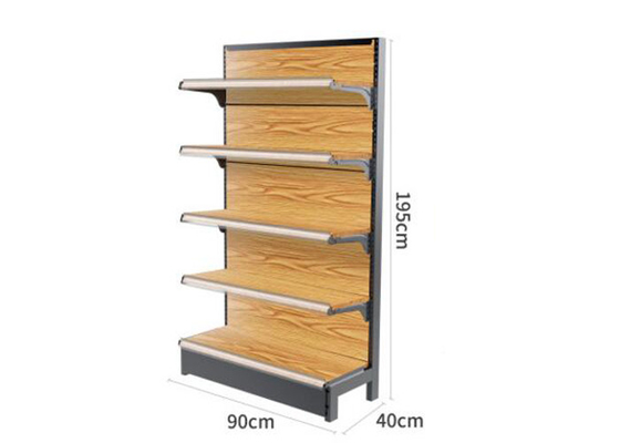 Customized Size MDF Supermarket Display Racks , Grocery Store Display Shelves supplier